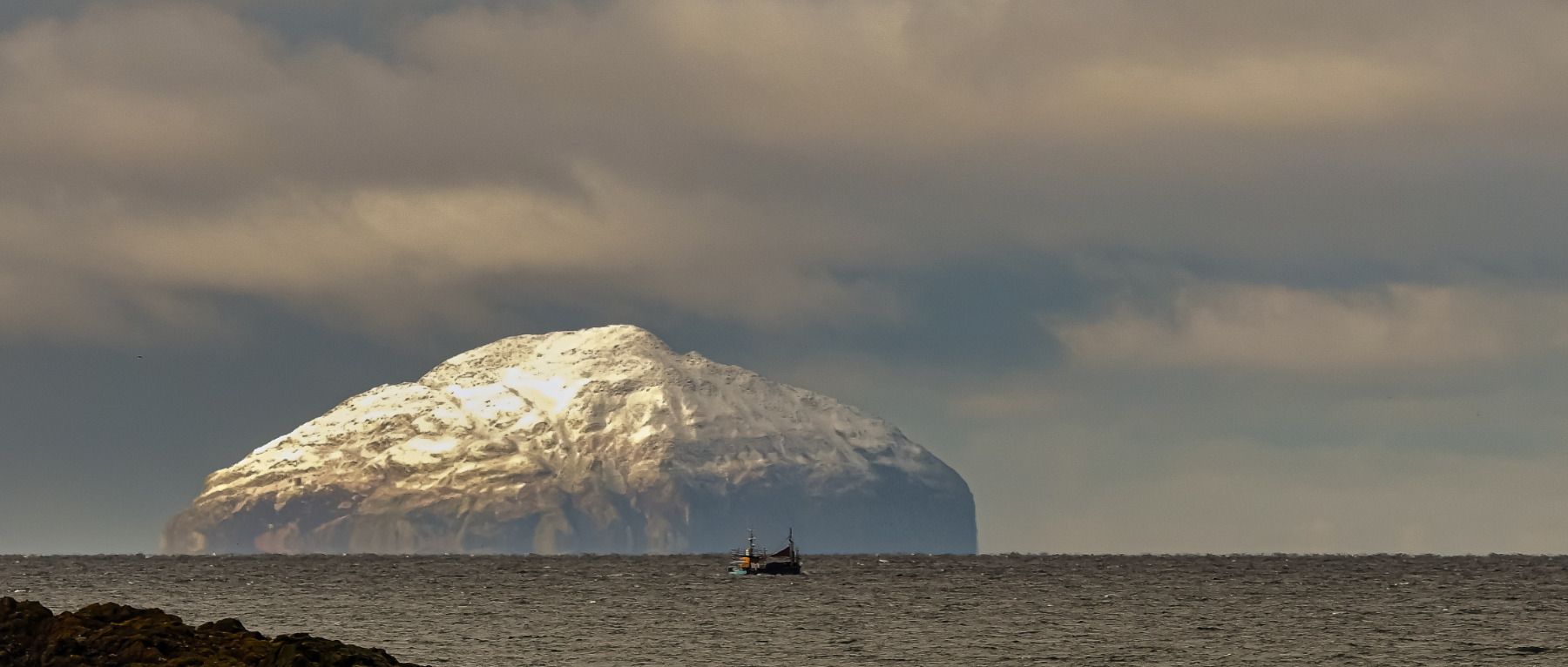 ailsa craig as viewed from ayrshire coast